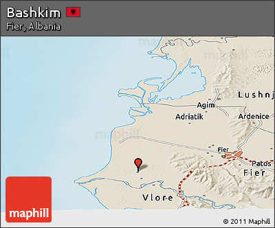 Shaded Relief Panoramic Map of Bashkim