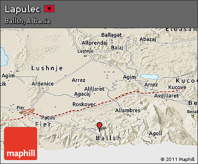 Shaded Relief Panoramic Map of Lapulec