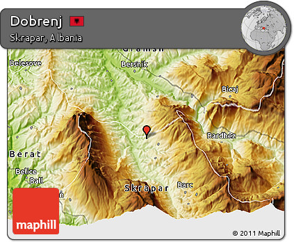 Physical 3D Map of Dobrenj