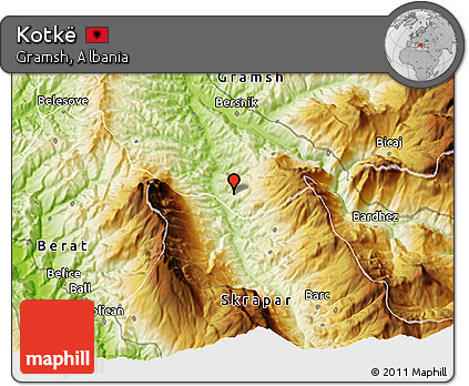 Physical 3D Map of Kotkë