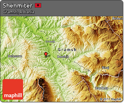 Physical 3D Map of Shënmitër