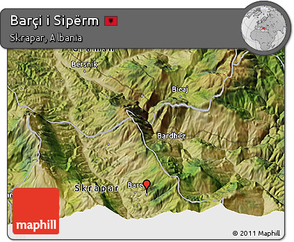 Satellite 3D Map of Barçi I Sipërm