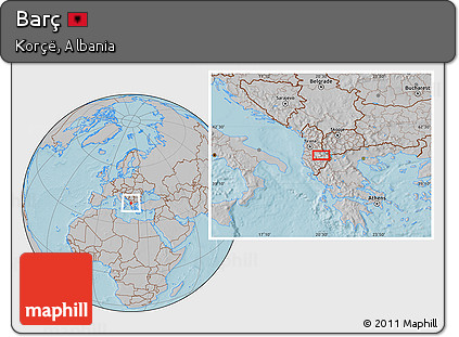 Gray Location Map of Barç, hill shading