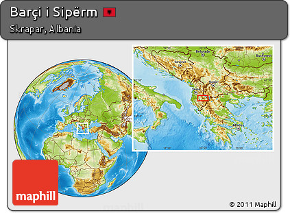 Physical Location Map of Barçi I Sipërm