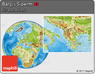 Physical Location Map of Barçi I Sipërm