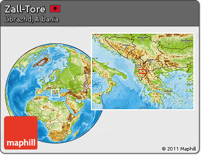 Physical Location Map of Zall-Torë