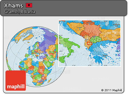 Political Location Map of Xhams