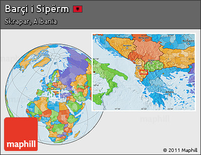 Political Location Map of Barçi I Sipërm