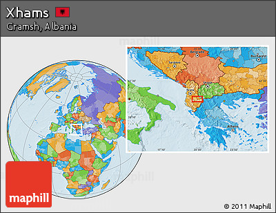 Political Location Map of Xhams