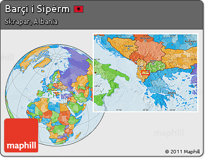Political Location Map of Barçi I Sipërm