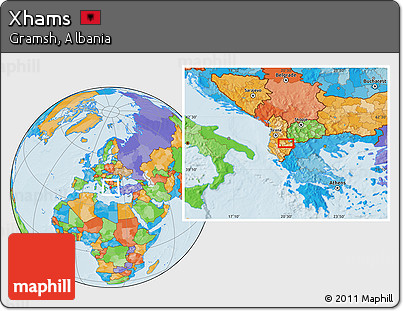 Political Location Map of Xhams
