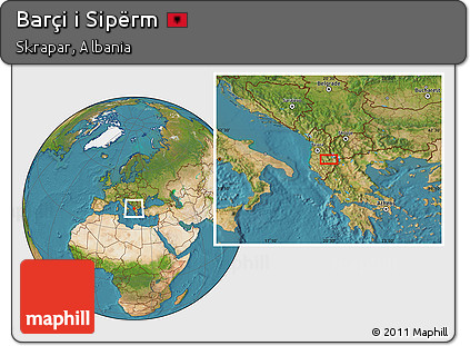 Satellite Location Map of Barçi I Sipërm
