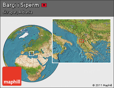 Satellite Location Map of Barçi I Sipërm