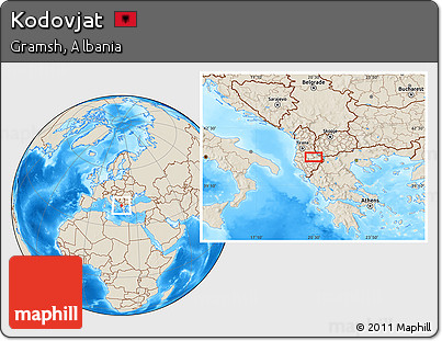 Shaded Relief Location Map of Kodovjat
