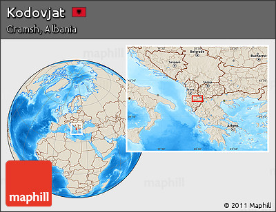 Shaded Relief Location Map of Kodovjat