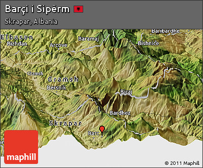 Satellite Panoramic Map of Barçi I Sipërm