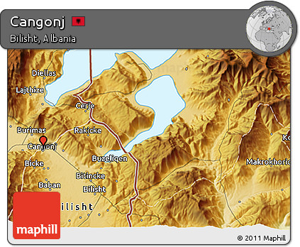 Physical 3D Map of Cangonj