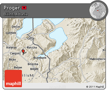Shaded Relief 3D Map of Progër