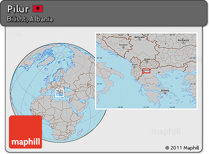 Gray Location Map of Pilur