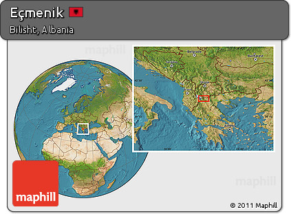 Satellite Location Map of Eçmenik