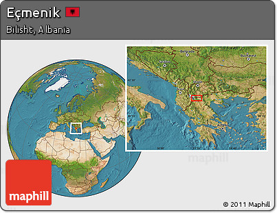 Satellite Location Map of Eçmenik