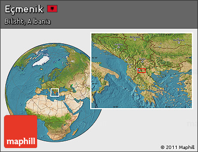 Satellite Location Map of Eçmenik