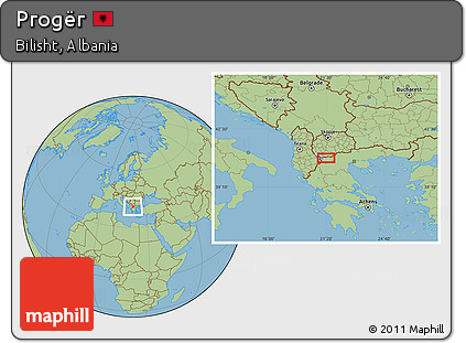 Savanna Style Location Map of Progër