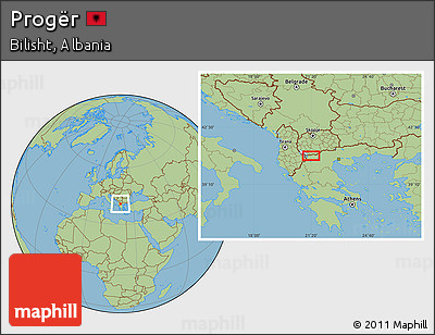 Savanna Style Location Map of Progër