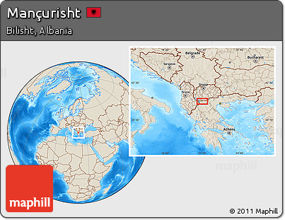 Shaded Relief Location Map of Mançurisht