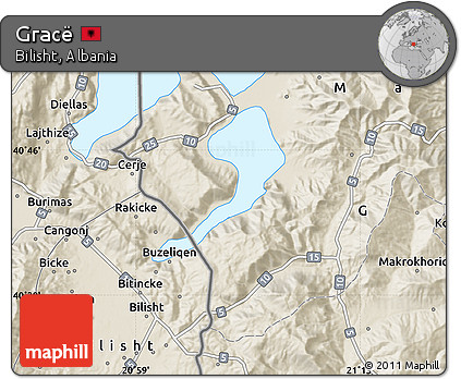 Shaded Relief Map of Gracë