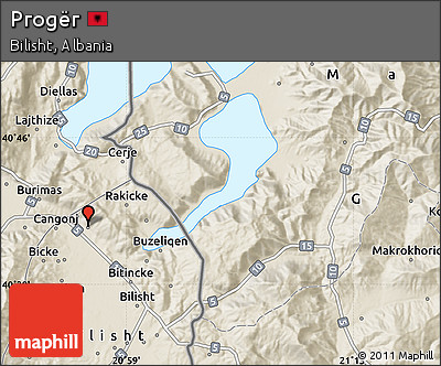 Shaded Relief Map of Progër