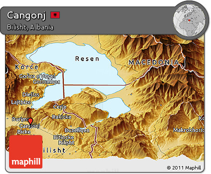 Physical Panoramic Map of Cangonj
