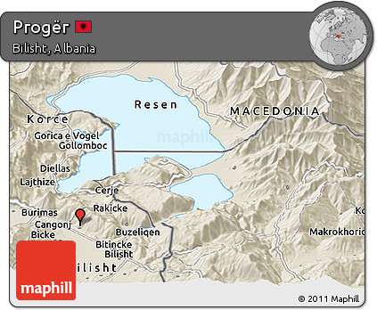 Shaded Relief Panoramic Map of Progër