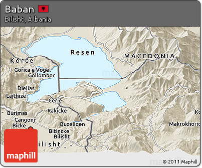 Shaded Relief Panoramic Map of Baban