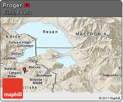 Shaded Relief Panoramic Map of Progër