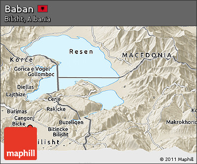 Shaded Relief Panoramic Map of Baban