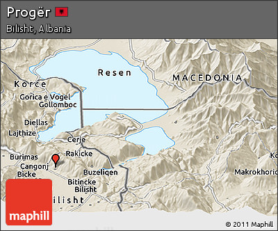 Shaded Relief Panoramic Map of Progër