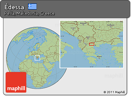 Savanna Style Location Map of Édessa