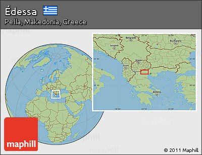 Savanna Style Location Map of Édessa