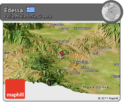 Satellite Panoramic Map of Édessa
