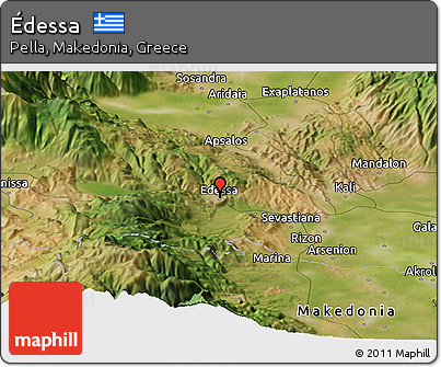 Satellite Panoramic Map of Édessa