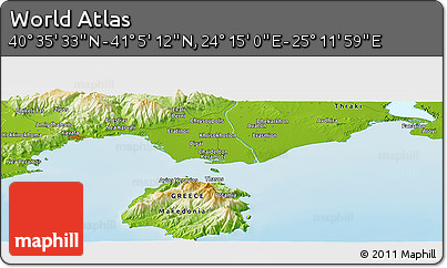Physical Panoramic Map of the Area around 40° 50' 23" N, 24° 43' 30" E