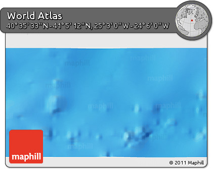Physical 3D Map of the Area around 40° 50' 23" N, 24° 34' 30" W
