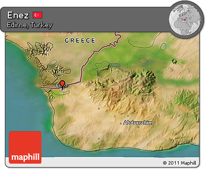 Satellite 3D Map of Enez