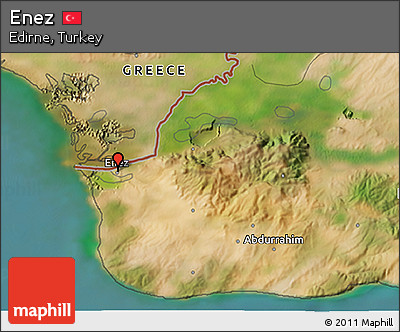 Satellite 3D Map of Enez