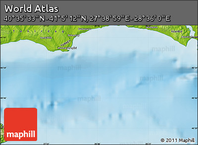 Physical Map of the Area around 40° 50' 23" N, 28° 7' 30" E