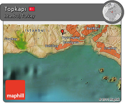 Satellite 3D Map of Topkapı