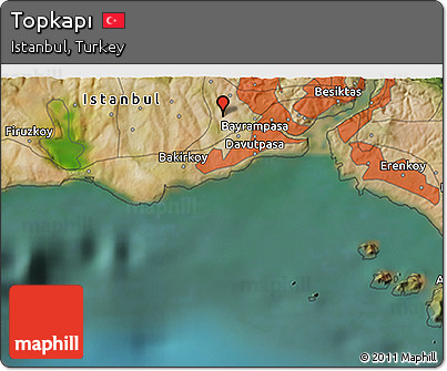 Satellite 3D Map of Topkapı