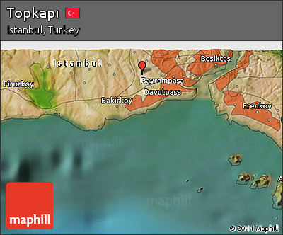 Satellite 3D Map of Topkapı