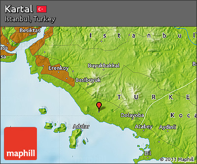Physical Map of Kartal